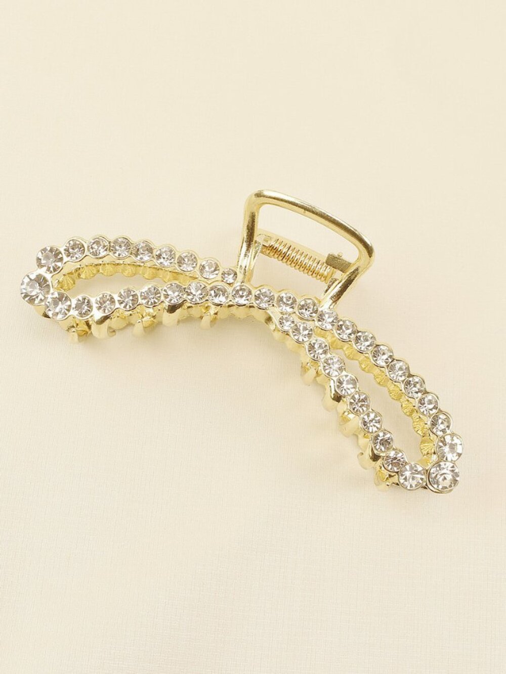 5/$20 Gold Rhinestone Crystal Bow Hair Claw Clip Sparkling Bridal Prom Accessory